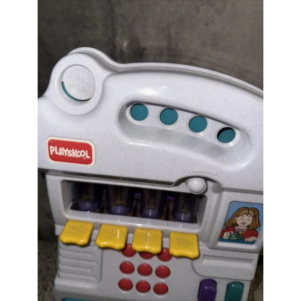 WORKS! Vintage 1997 Playskool Saving Sounds Bank ATM Toy Real Coin Sorter Sounds